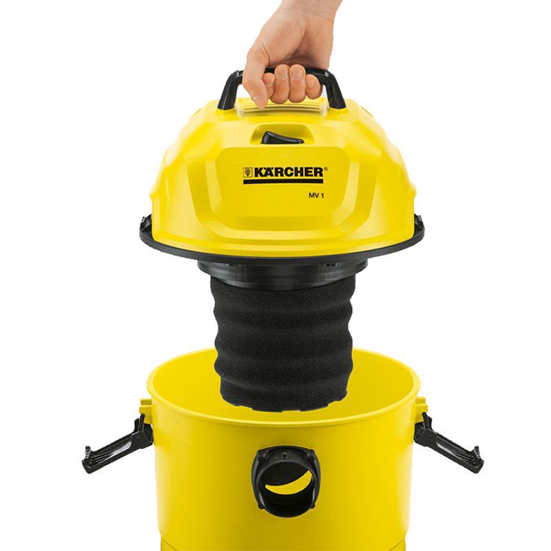 德国凯驰(KARCHER) MV1 桶式吸尘器 干湿两用式带吹风多功能吸水器强力清洁地毯/j脚垫除尘内饰清洁 黄色图片