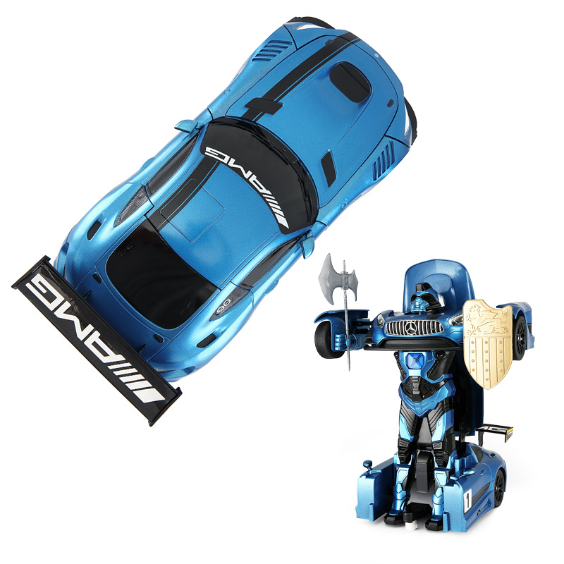 星辉(Rastar)RS战警奔驰遥控变形机器人一键遥控变形车金刚儿童玩具车74800蓝色