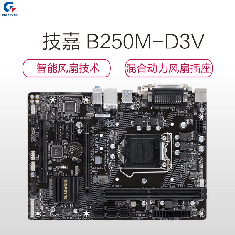 技嘉(GIGABYTE) B250M-D3V 台式机主板 (INTEL平台/LGA 1151)图片