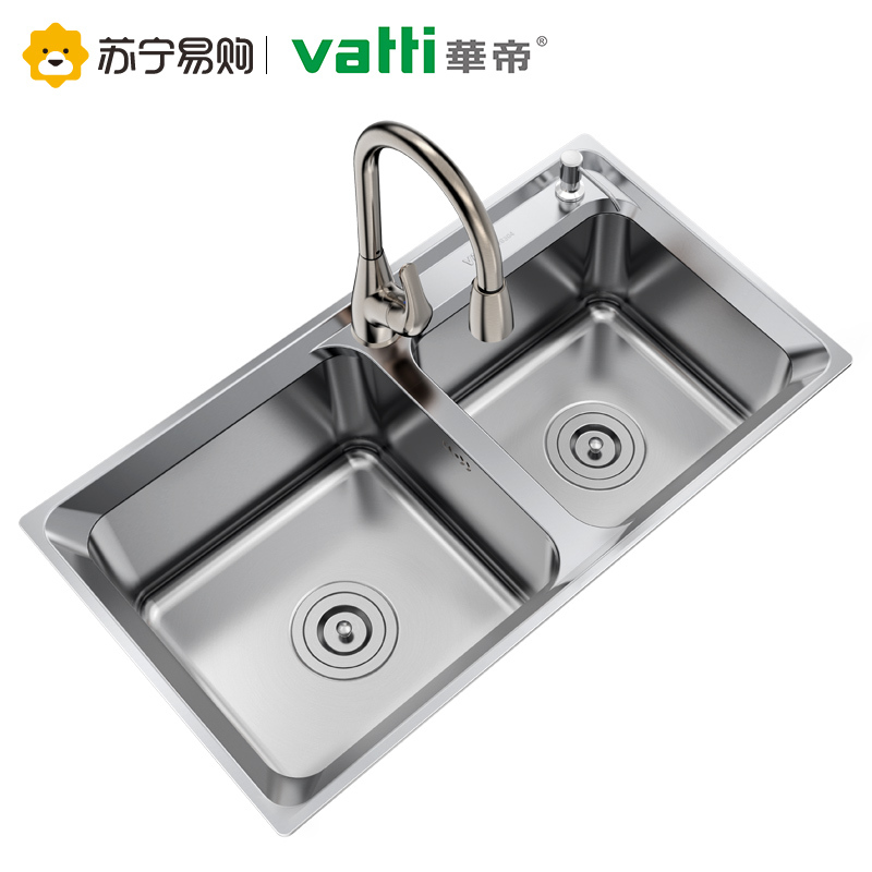 华帝卫浴 304不锈钢双槽套装 厨房洗菜盆 洗碗水池 H-A2023(83)-S.1