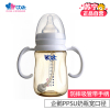 巴比象PPSU中口有柄自动圆弧奶瓶(240ml)蓝色 BX-0913
