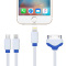 capshi JH1001苹果iphone6/5S/7/7Plus/X四合一安卓手机充电线数据线白蓝