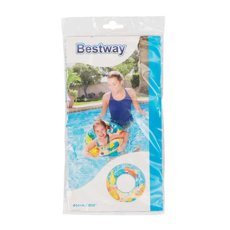 [苏宁自营]百威 Bestway 儿童充气游泳圈 外径56cm 水上游玩泳圈36013