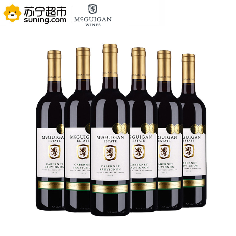 澳大利亚原瓶进口 麦格根庄园赤霞珠干红葡萄酒750ml*6 整箱装