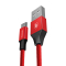 倍思安卓1.5m数据线华为mate20 小米9通用红色铝合金MICRO USB连接线