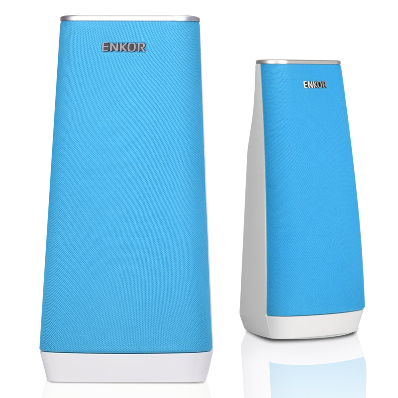 恩科(ENKOR)E900B多媒体蓝牙电脑音箱木质2.1插卡音响低音炮 蓝色