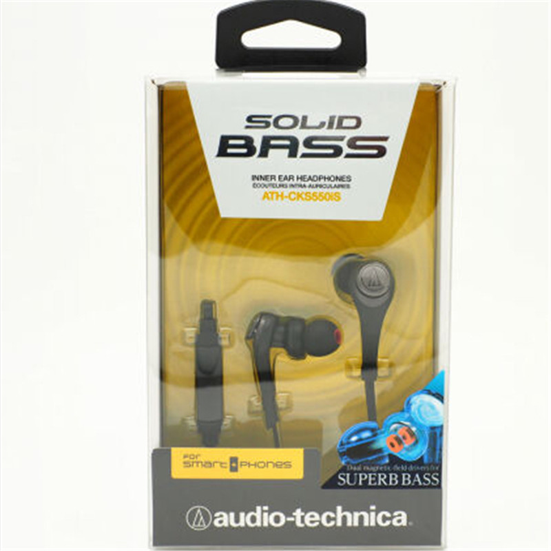 铁三角(audio-technica)ATH-CKS550iS 重低音 手机通话入耳式耳机 黑色
