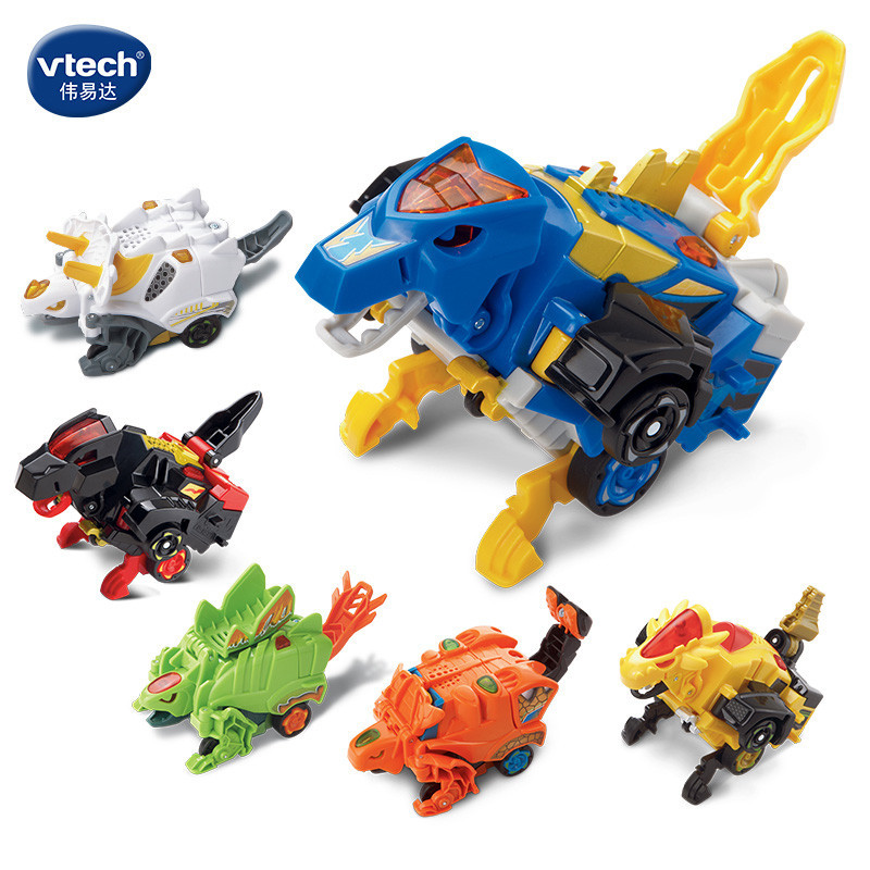 [苏宁自营]伟易达(Vtech) 变形恐龙系列三代 变形机器人汽车百变金刚儿童男孩惯性玩具 级速霸王龙80-148718