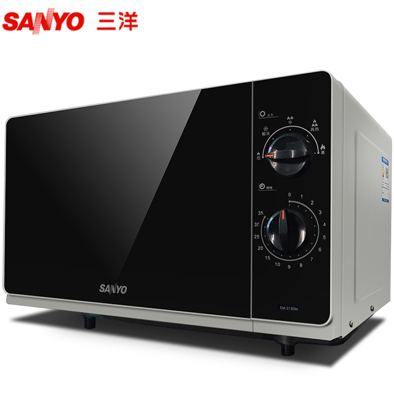 三洋(SANYO) 微波炉 EM-2131M 平板微波炉家用机械式旋钮侧拉门21升