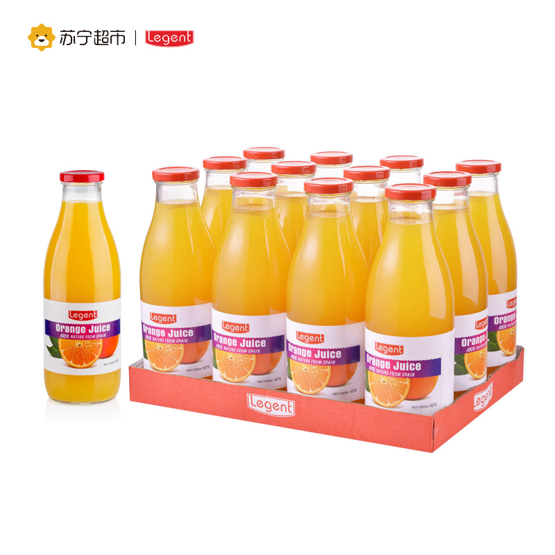 良珍（Legent）橙汁饮料 地中海风味果汁 1L×12/整箱装 西班牙进口果汁饮料