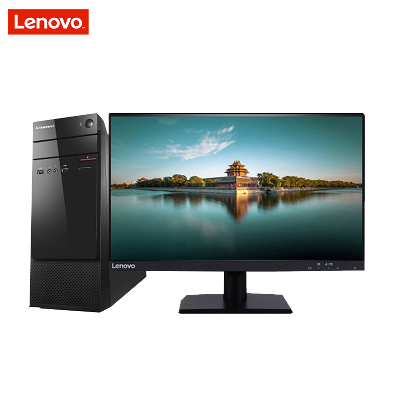 联想(Lenovo)扬天商用M2601c台式电脑+21.5双超屏(G3900 4G 500G DVD W10 PCI)