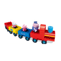 邦宝小猪佩奇益智拼插积木儿童玩具坐火车去游玩A06239