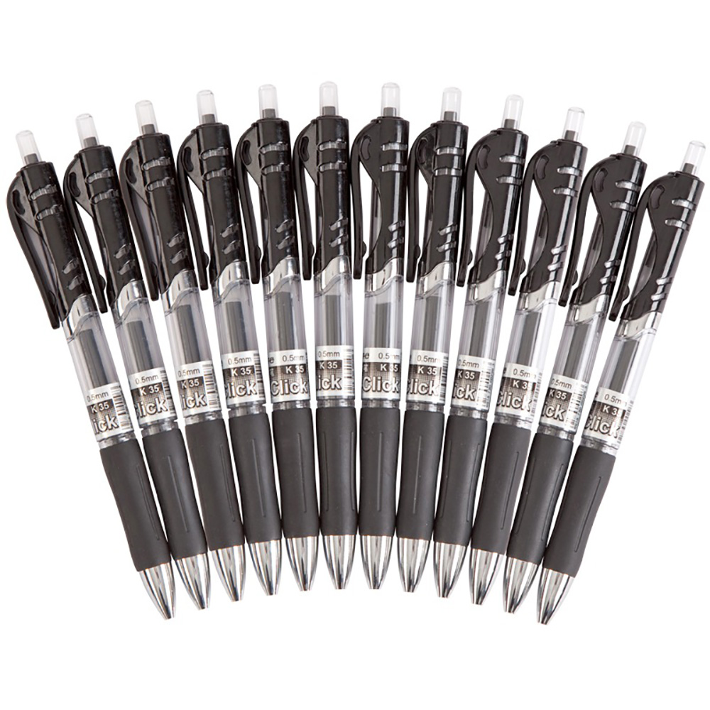 齐心(comix)K35按动中性笔12支/盒 3盒装 0.5mm水笔 签字笔 水性笔 碳素笔 黑色