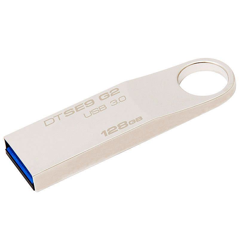 苏宁自营金士顿(Kingston)128GB U盘 USB3.0 DTSE9G2 金属银色亮薄 读速100MB/s图片