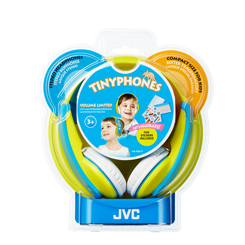 杰伟世(JVC)HA-KD5 头戴式儿童耳机 健康保护听力音量控制 黄蓝色高清大图