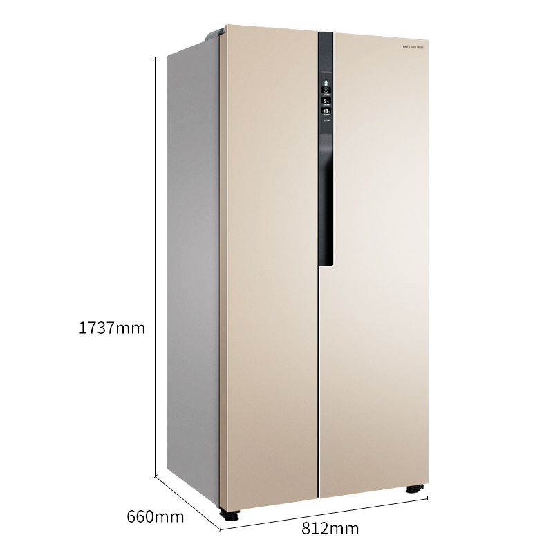 美菱(MELING)BCD-436WPCX 436升 对开门冰箱 冰箱变频 风冷冰箱 冰箱家用 超薄冰箱 电冰箱(金)