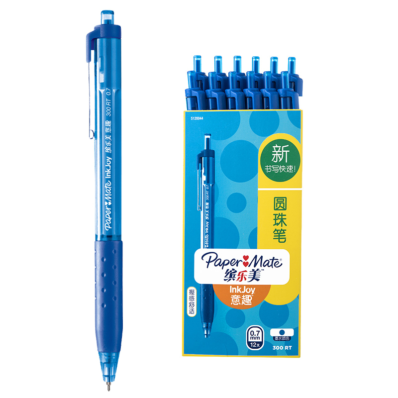 PaperMate 缤乐美意趣圆珠笔300 RT 0.7mm蓝色12支纸盒装