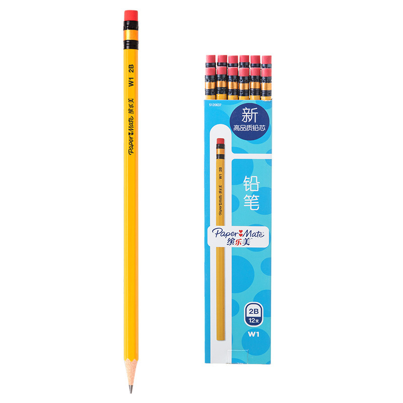 PaperMate 缤乐美铅笔W1 2B纸盒装12支