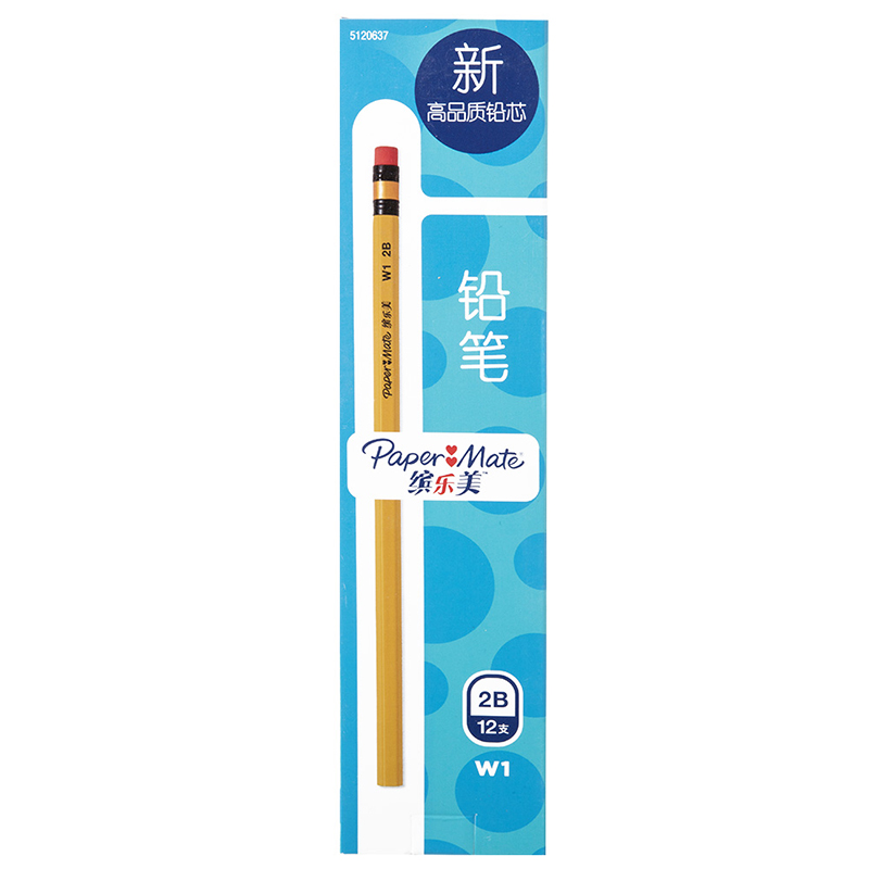 PaperMate 缤乐美铅笔W1 2B纸盒装12支高清大图