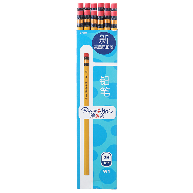 PaperMate 缤乐美铅笔W1 2B纸盒装12支高清大图
