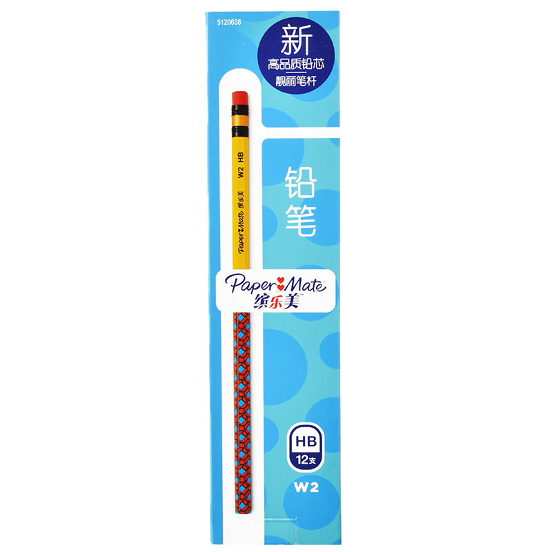 PaperMate 缤乐美铅笔W2 HB纸盒装12支