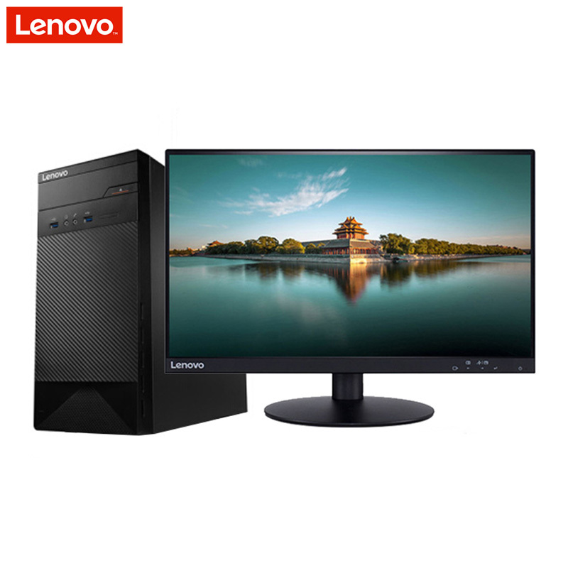 联想(Lenovo)3055办公游戏台式电脑整机 21.5英寸双超显示器(A10-7800 8G 1T 2G独显 黑)