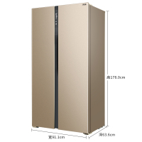 美菱(MELING)BCD-516WECX 516升 对开门冰箱 家用冰箱 风冷冰箱 超薄冰箱 电冰箱 冰箱对开门(金)