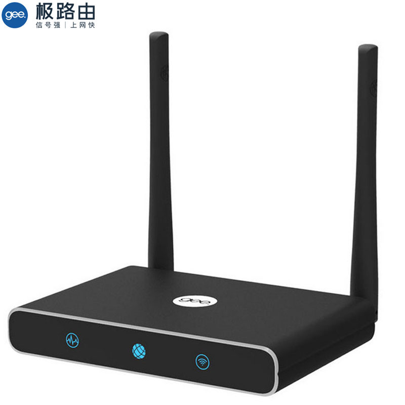 极路由gee HC5661A 300Mbps黑色极1S经典铝合金外壳智能无线路由器支持USB供电