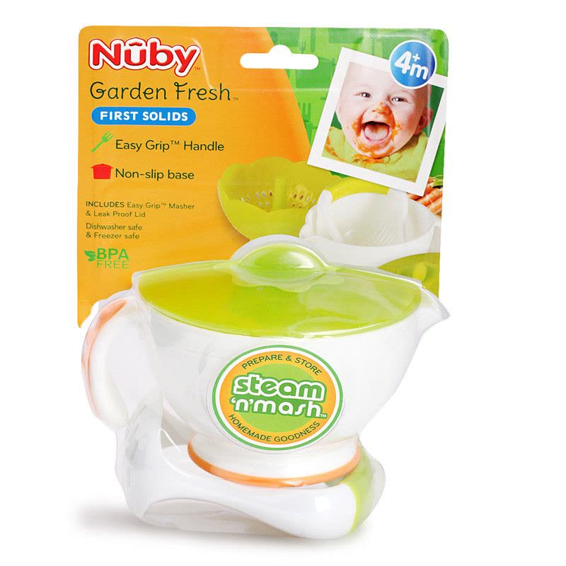 努比(Nuby) 婴儿蒸食研磨碗 宝宝辅食研磨器婴儿手动研磨碗 白图片
