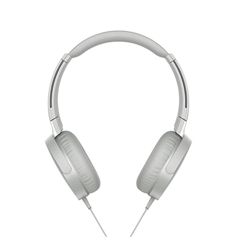 Sony/索尼 MDR-XB550AP 头戴式立体声免提通话耳机（浅灰白色）图片