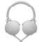 Sony/索尼 MDR-XB550AP 头戴式立体声免提通话耳机（浅灰白色）