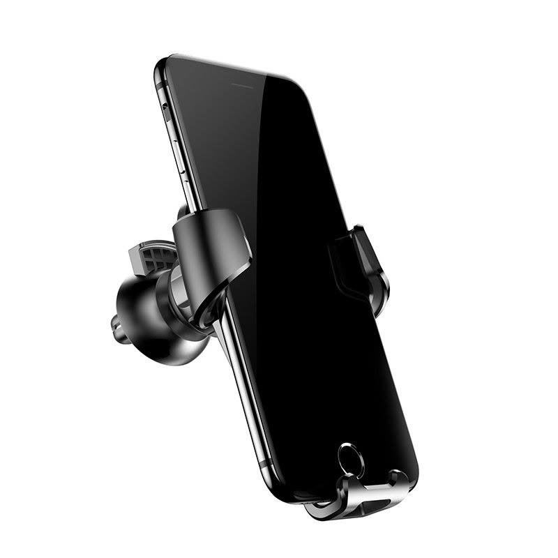 倍思(Baseus)车载手机架支架汽车出风口卡扣多功能苹果华为手机座通用导航 黑色 TPE图片