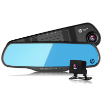 HP惠普f760 后视镜行车记录仪高清夜视双镜头汽车倒车影像1080p