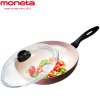 摩意达(Moneta)炒锅 搪瓷系列 28cm 炒锅+玻璃盖 71009012 炒锅不粘锅无油烟平底锅 超轻耐磨控温节能