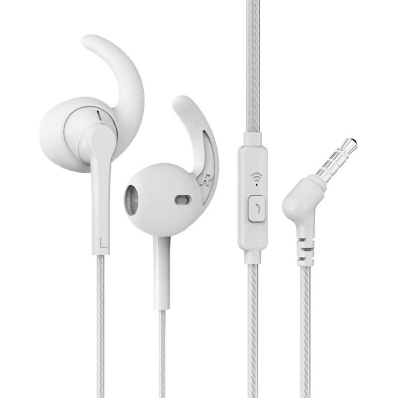BYZ 运动耳机入耳式耳塞式跑步挂耳有线控安卓苹果手机通用 白色图片