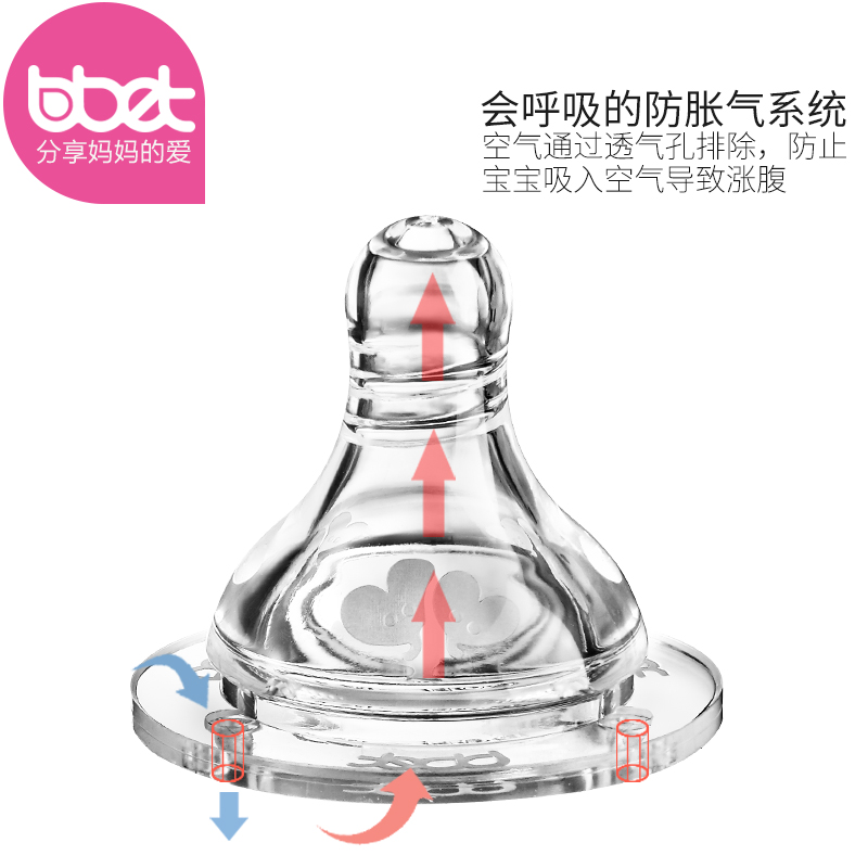 巴比象中口仿真母乳奶嘴 (L圆孔型)BX-0410