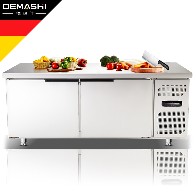 德玛仕(DEMASHI) 商用冷藏操作台 冷柜冷冻保鲜工作台 不锈钢冰箱冰柜 冷藏工作台1.2*0.6*0.8[工程款]