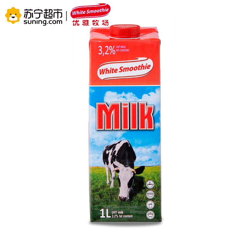 优雅牧场 全脂纯牛奶1L*12盒整箱 波兰进口