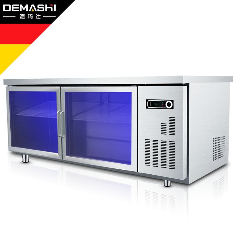 德玛仕(DEMASHI) 商用冷藏工作台 冷柜冷冻保鲜工作台 不锈钢冰箱冰柜 厨房奶茶店 1.5米全冷藏 蓝光款图片