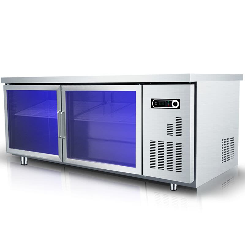 德玛仕(DEMASHI) 商用冷藏工作台 冷柜冷冻保鲜工作台 不锈钢冰箱冰柜 厨房奶茶店 1.5米全冷藏 蓝光款图片