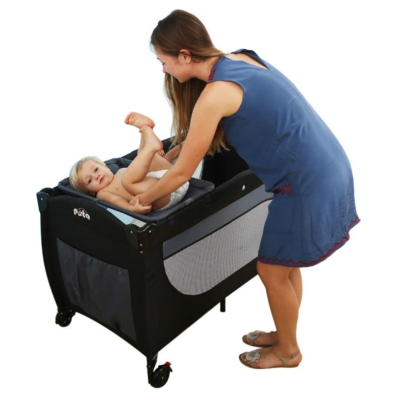 [苏宁自营]皮斯塔(PISTA)多功能婴儿折叠床BD-8837(0个月-4岁)图片