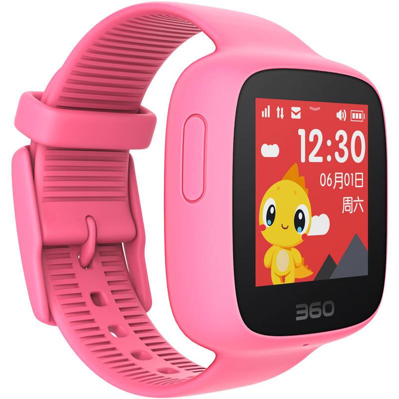 360儿童电话手表 彩色触屏版 防丢防水GPS定位 儿童手机 360儿童手表SE 2代 W608智能彩屏电话手表樱花粉图片