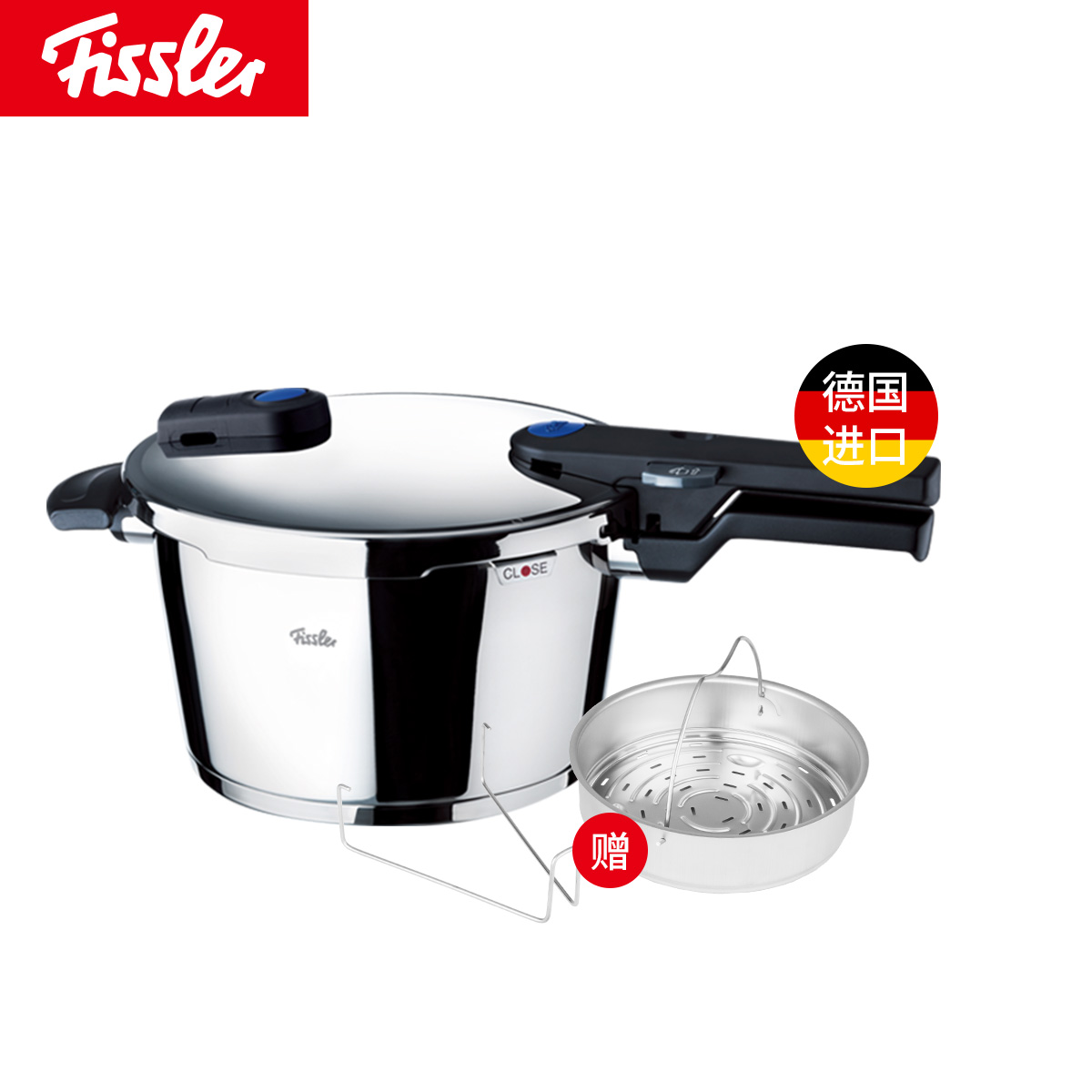 菲仕乐(fissler) 高压锅 600341040730 新味达快蓝点快锅高压锅压力锅22厘米4.5L高清大图