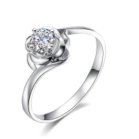 张万福珠宝 18K金20分钻石戒子结婚订婚戒指正品 爱的漩涡