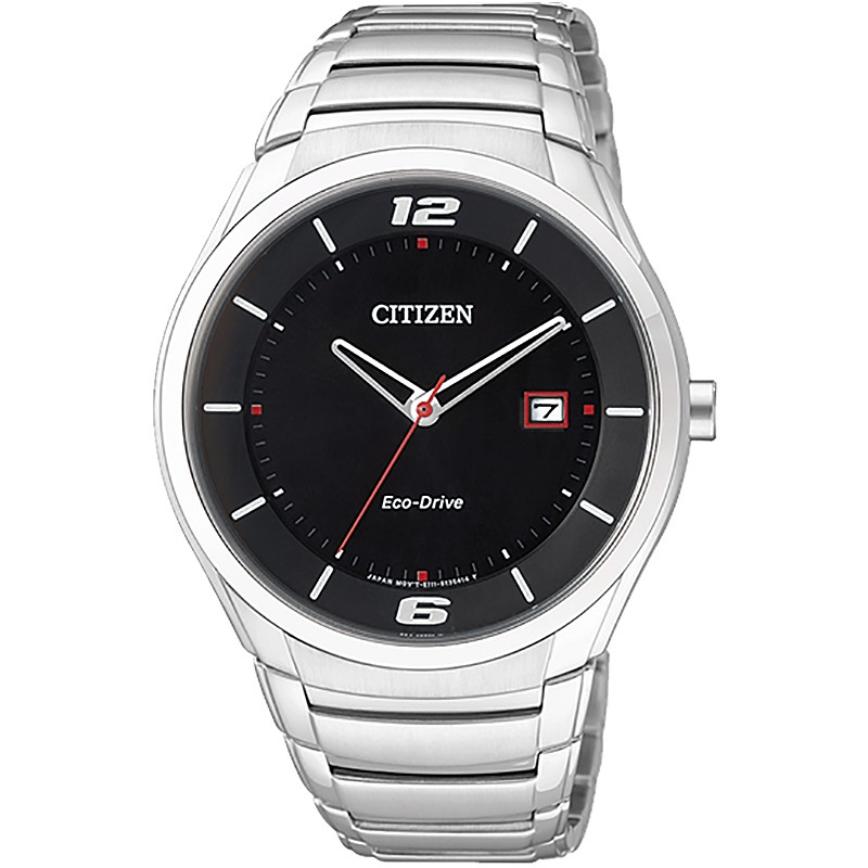 西铁城(CITIZEN)手表 光动能红色秒针钢带日期显示男表BM6951-57E