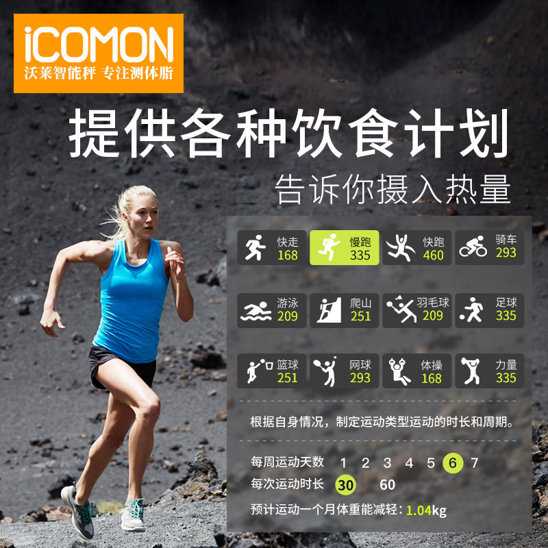 沃莱(ICOMON)智能体脂称i31(白色) 蓝牙连接 16项身体数据 电子称 人体秤 体重秤 健康秤 家庭称