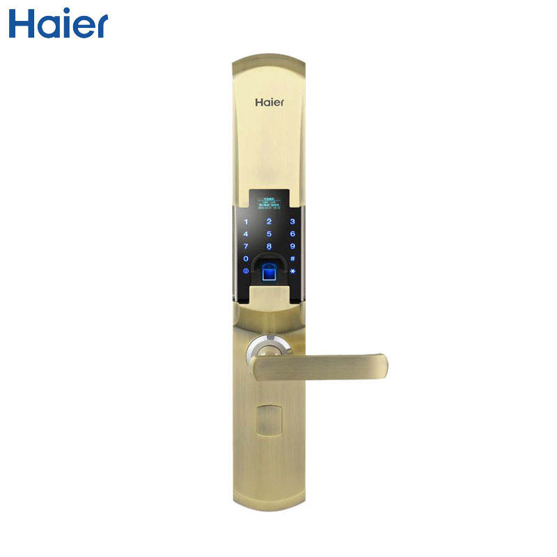 海尔(Haier)指纹锁HL-25PF3 家用智能门锁防盗大门锁电子锁密码 锁青古铜