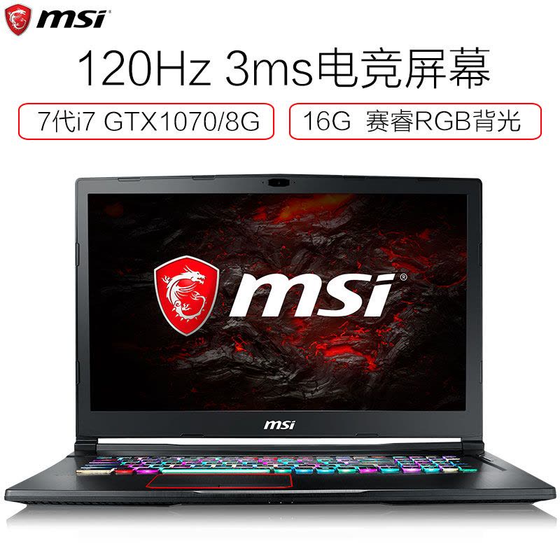 微星(MSI)GE73VR-006 17.3游戏本笔记本电脑i7-7700HQ 128GB+1TB GTX1070图片