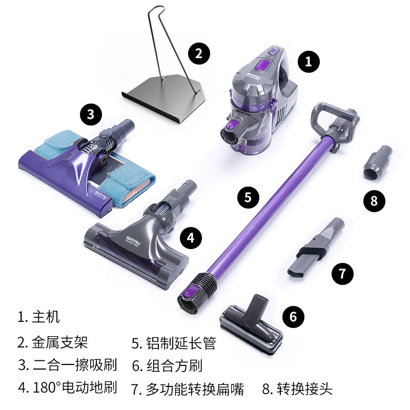 亿力YILI 吸尘器 手持锂电吸尘器 无线充电家用吸尘器 速易SE62