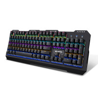 雷柏RAPOO V560 黑色 青轴 USB 有线 游戏机械键盘 金属悬浮背光混彩全键无冲绝地求生吃鸡竞技游戏键盘